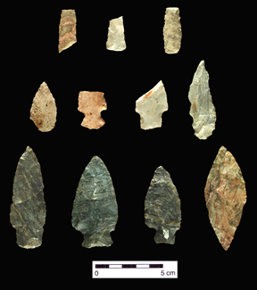 Projectile points from the Billboard Flats site