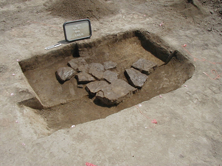 Plan view of limestone-lined sub-floor cellar, Feature 50 – Chenoweth site