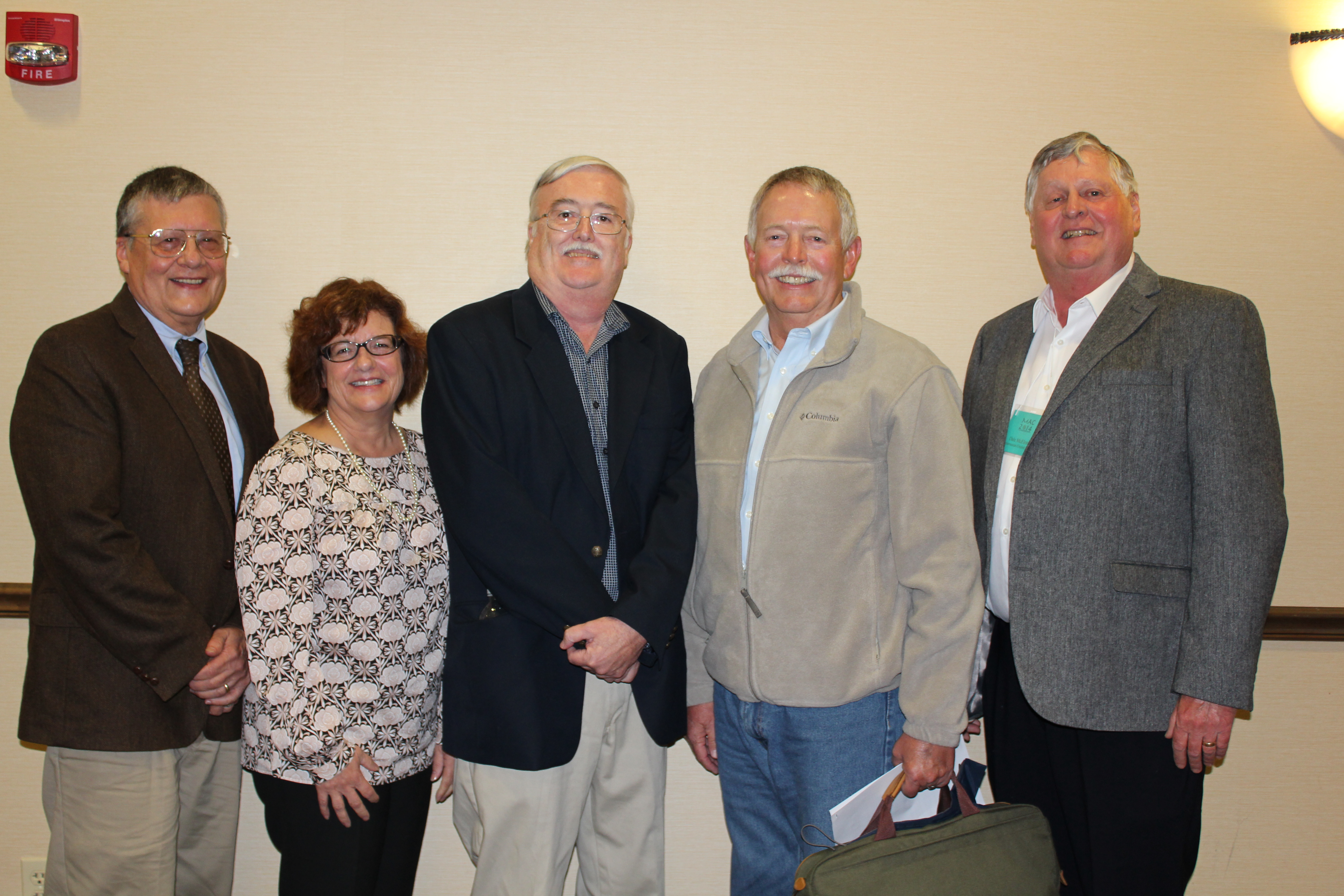 Dr. Thomas E. Emerson, Anne Haaker, Dr. Andrew C. Fortier, Len Stelle, and Dale McElrath (left to right) Dr. Thomas E. Emerson, Anne Haaker, Dr. Andrew C. Fortier, Len Stelle, and Dale McElrath (left to right)