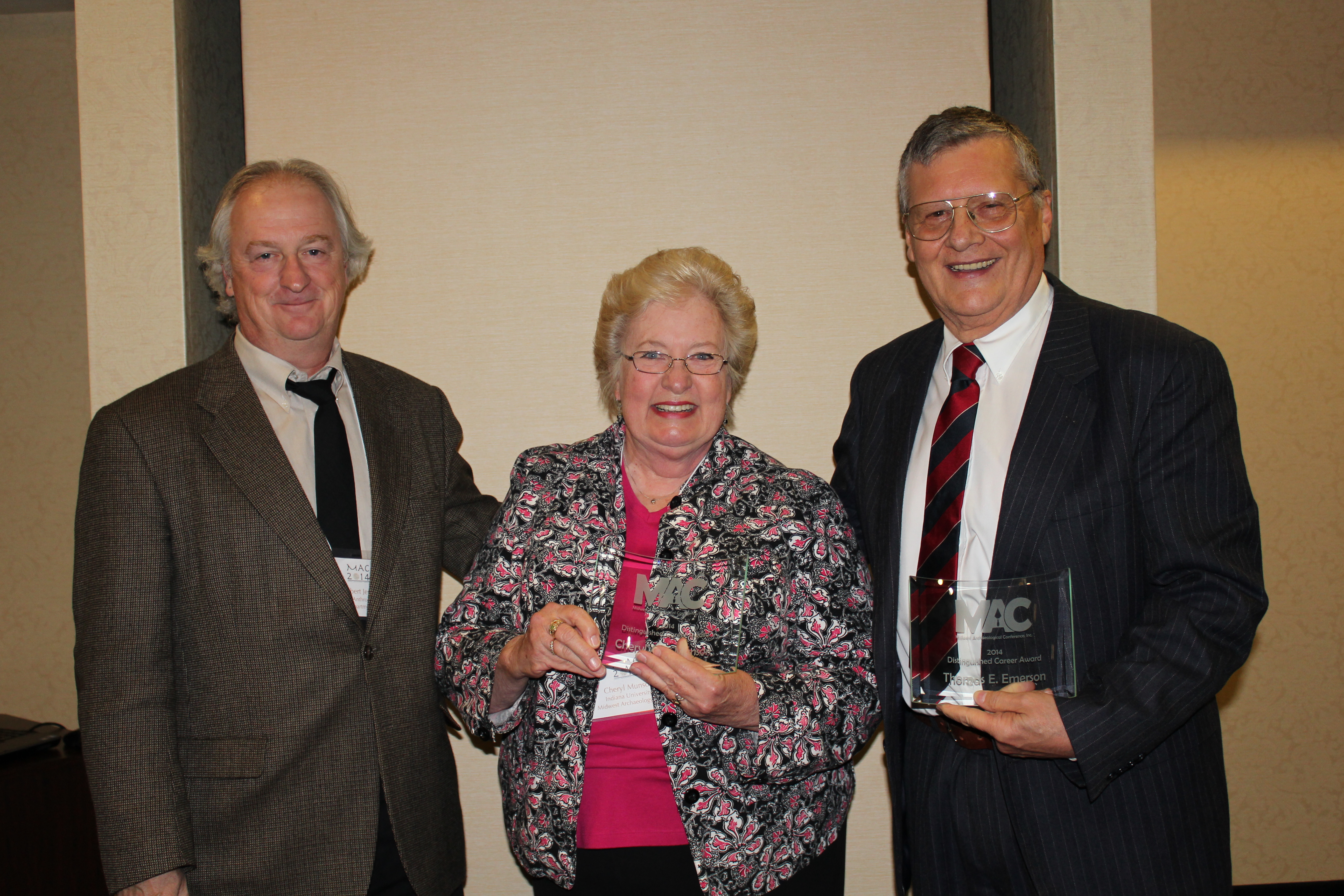 Dr. Robert Jeske, Cheryl Munson, and Dr. Thomas E. Emerson (left to right) Dr. Robert Jeske, Cheryl Munson, and Dr. Thomas E. Emerson (left to right)