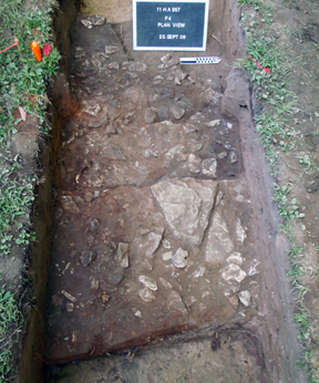 Excavated limestone slabs