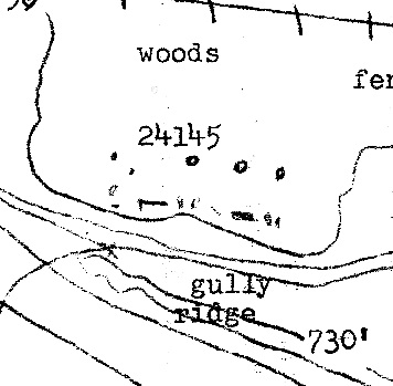 Original sketch map of the site indicating mounds